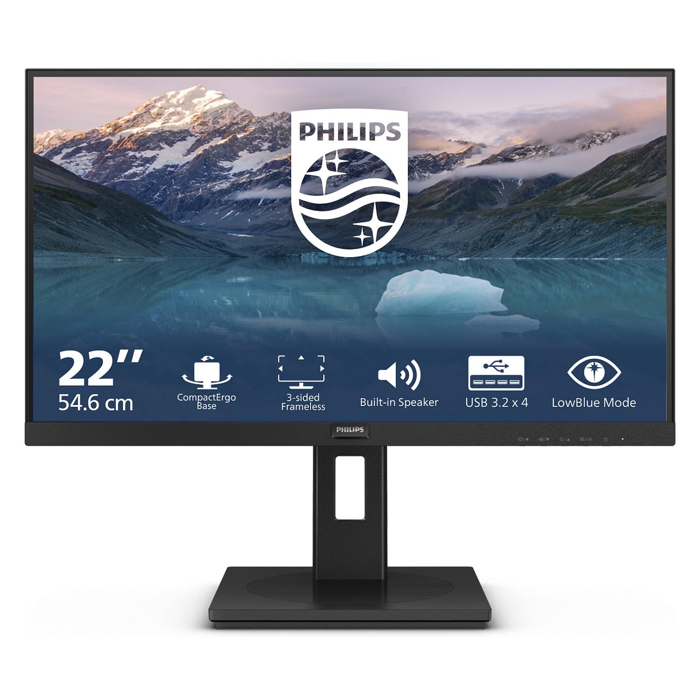 Monitor Philips 222S9JML/00 / 21.5″ / FHD VA / 75 Hz / 4 ms / DP 1.2 + HDMI 1.4 + VGA + USB Hub - Zezë - 2
