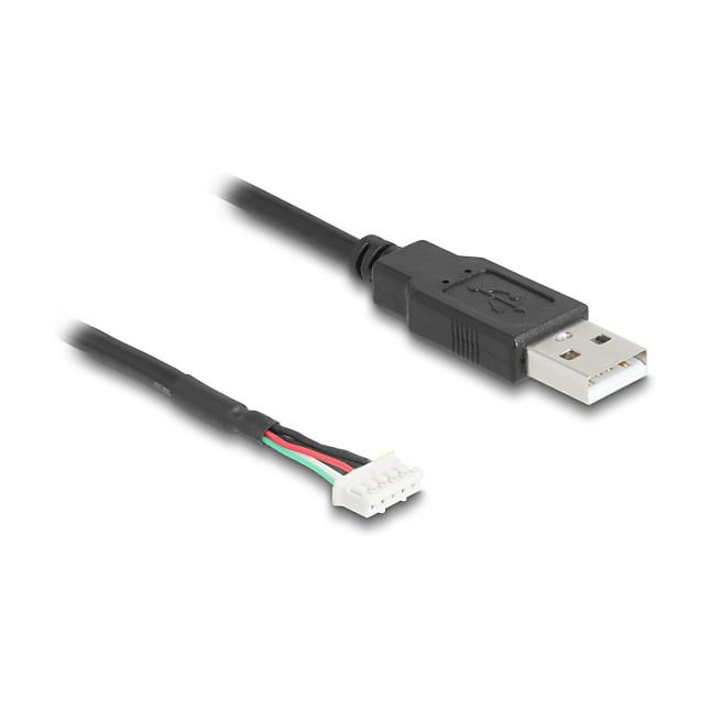 Kabllo USB DeLOCK 12109 / USB-A në Terminal Bllok 5-Pin / 0.6m / USB 2.0 - Zezë - 2