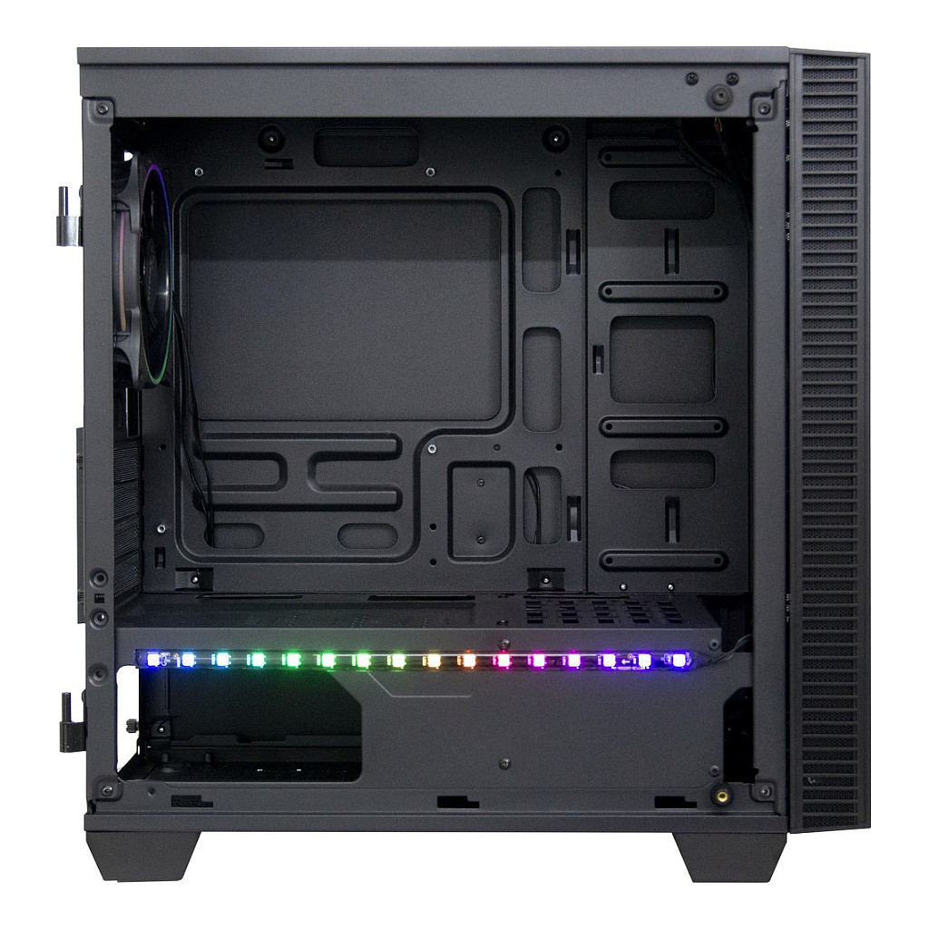 Kasë PC Inter-Tech X-608 Infinity Micro / Micro Tower / Micro-ATX / Mini-ITX / 1x 120mm RGB Fan / Tempered Glass - Zezë - 5