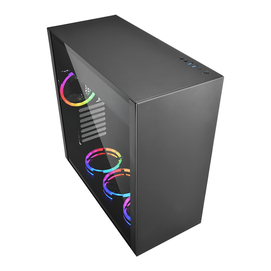 Kasë Sharkoon Pure Steel ARGB ATX/E-ATX 1xGlas – Zezë - 3