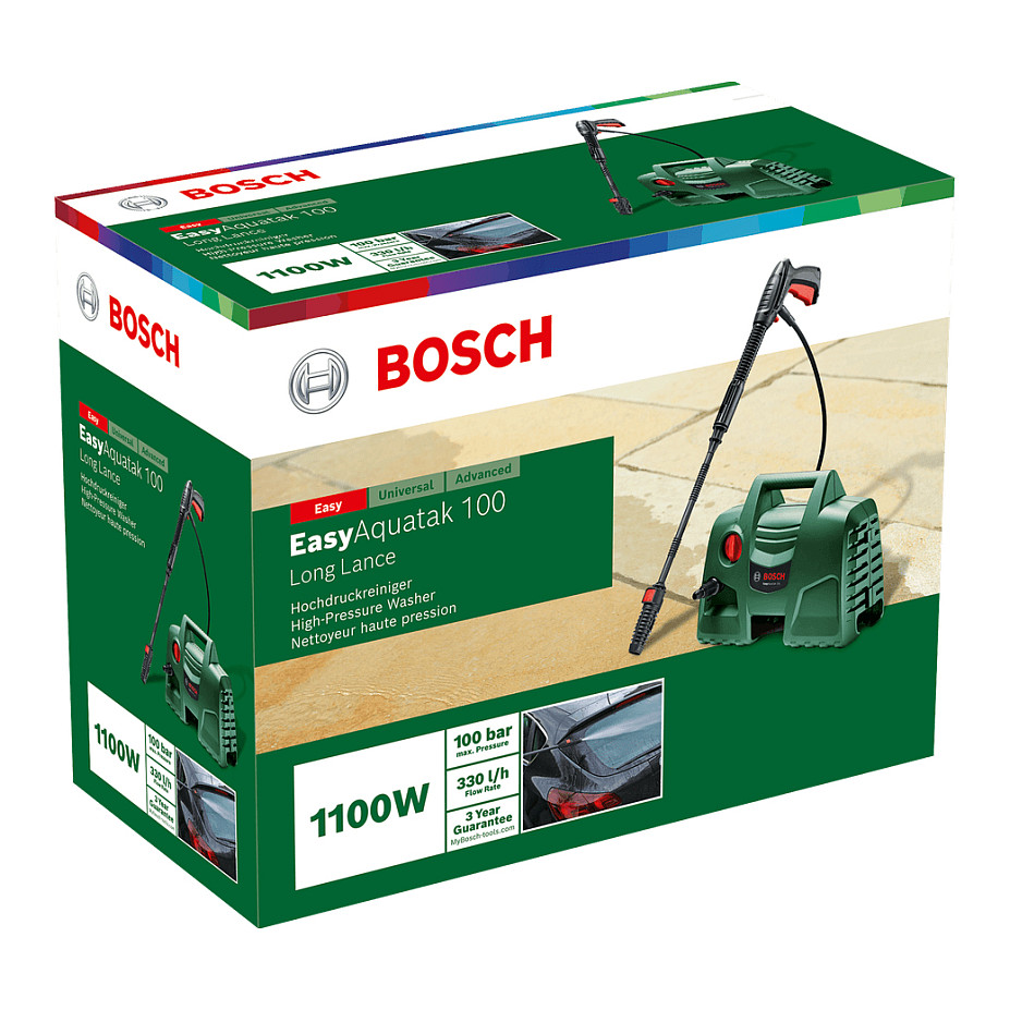 Pastrues me presion Bosch EasyAquatak 100 Long Lance / 1100W / 100Bar / 5.5L/min / 3m - Gjelbër/Zezë - 4