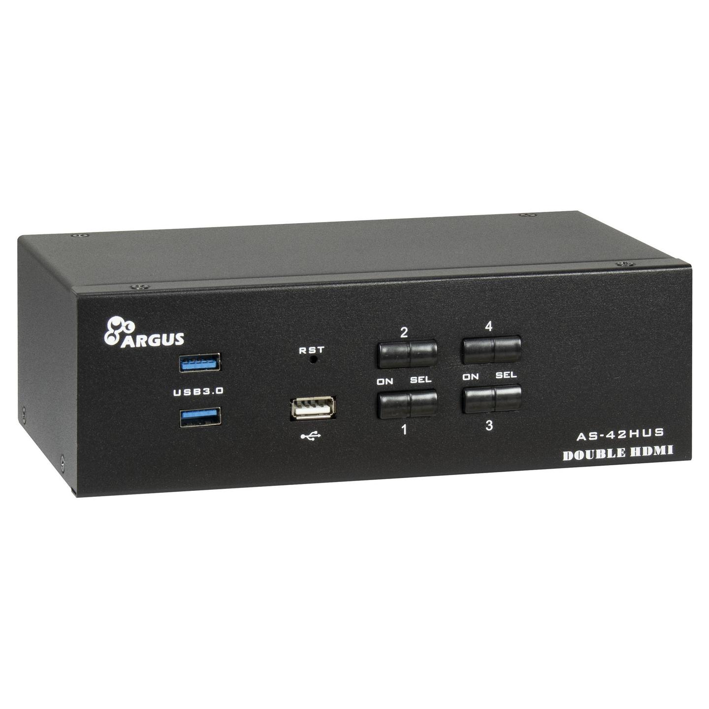 KVM Switch Inter-Tech AS-42HUS, 4 porta, Dual HDMI, USB 3.0, 4K 60Hz - Zezë