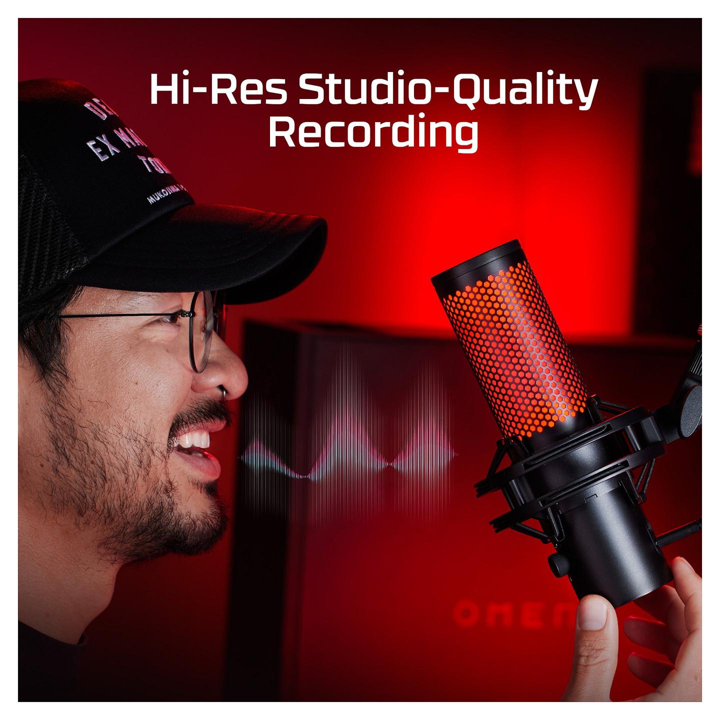 Mikrofon HyperX QuadCast 2 / USB-C / 24-bit / 96 kHz / 3 Kapsula Kondensatori 14mm / 4 Mode Regjistrimi / RGB - Zezë - 13