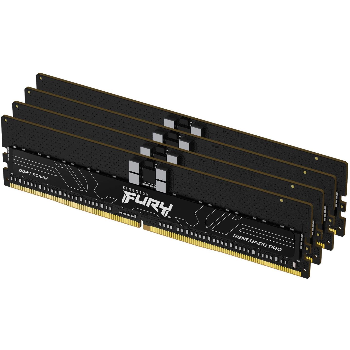 RAM Memorie DDR5 Kingston FURY Renegade Pro, 128GB (4x32GB), RDIMM, 6400MT/s, CL32, 1.4V, ECC Registered, 288-pin, 2Rx8, AMD EXPO - Zezë