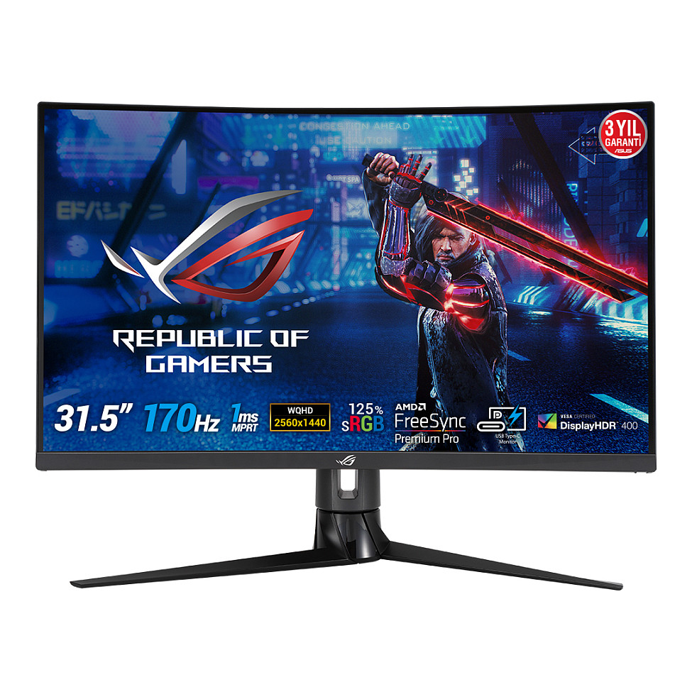 Monitor Gaming ASUS ROG Strix XG32VC / 31.5" / QHD VA LCD Curved / 170Hz / 1ms / USB-C+HDMI+DP+USB - Zezë - 2