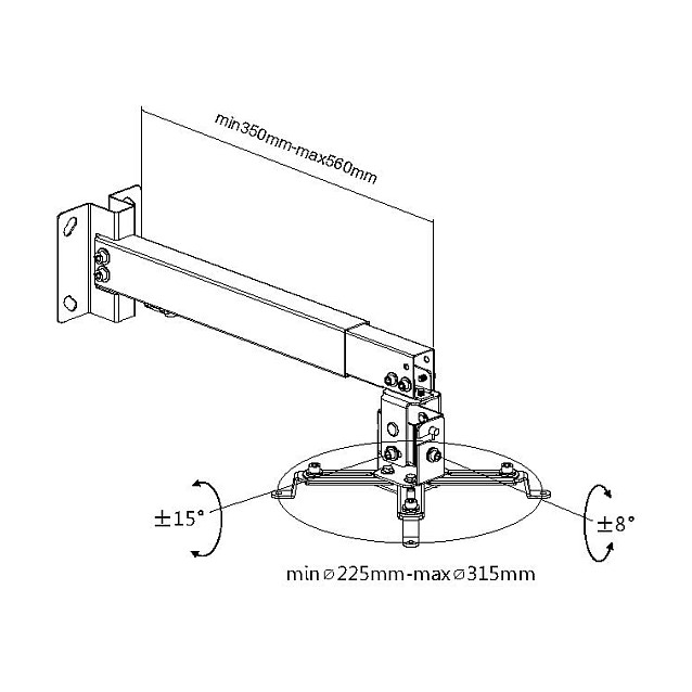 Equip Beamer Deckenhalterung universal bis 20kg +++ Wand sw retail - 4