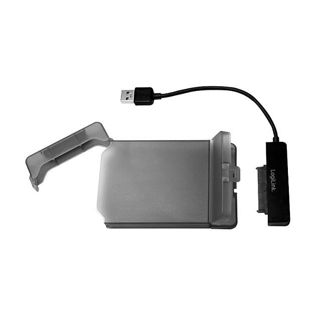 Këllëf për disqe LogiLink AU0037, 2.5", SATA III, USB 3.0, deri në 5Gb/s - Hiri - 5