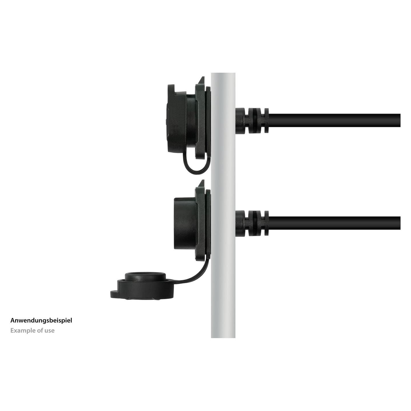 Kabllo USB ALCASA IC01-16U3102-005, USB-C mashkull në USB-C femër për montim, USB 3.2 Gen 2, 10 Gbit/s, 60 W, IP67, 0,5 m - Zezë - 3