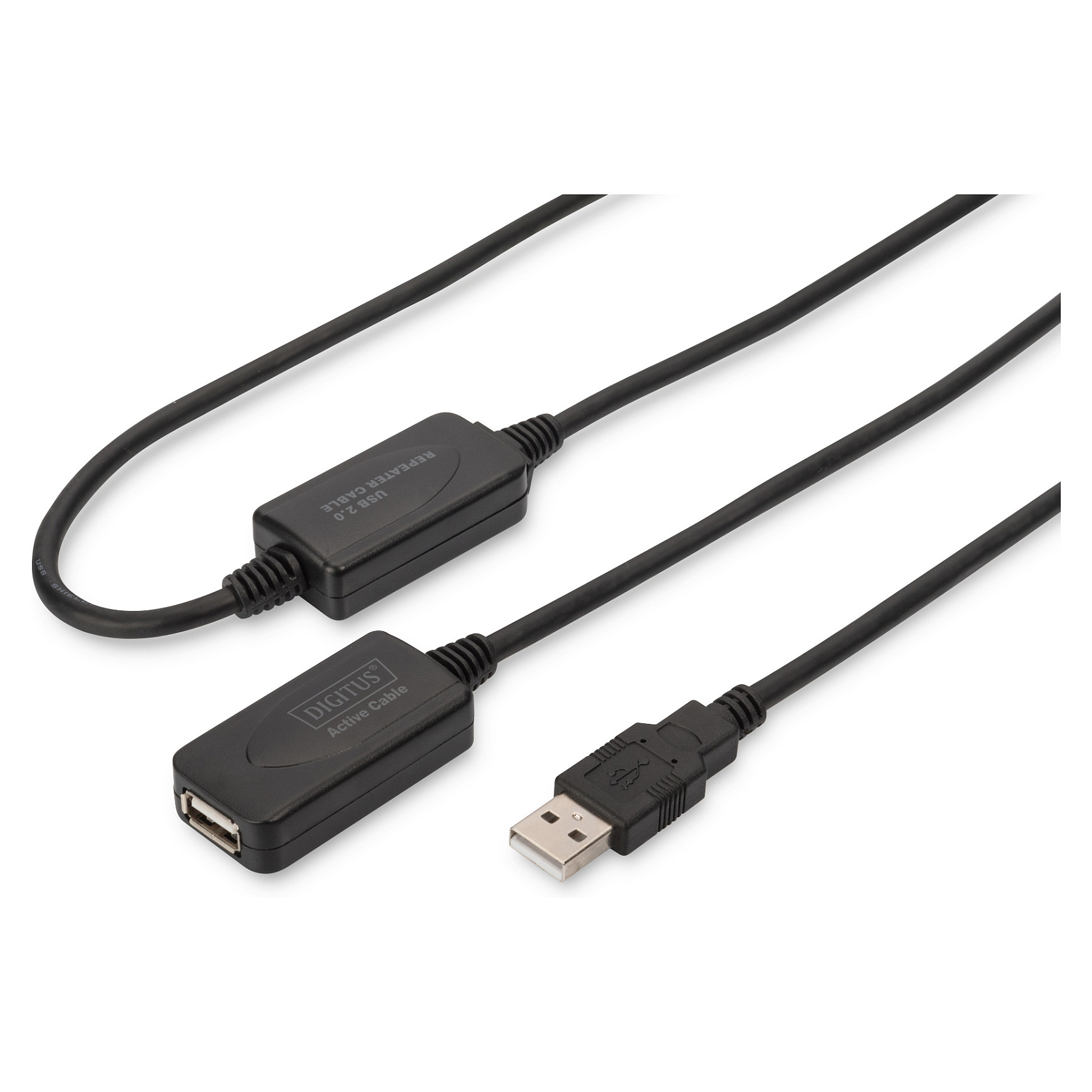 DIGITUS Kabllo Ripërsëritës USB 2.0 Type A (Plug–Socket) / 20.00m - 1