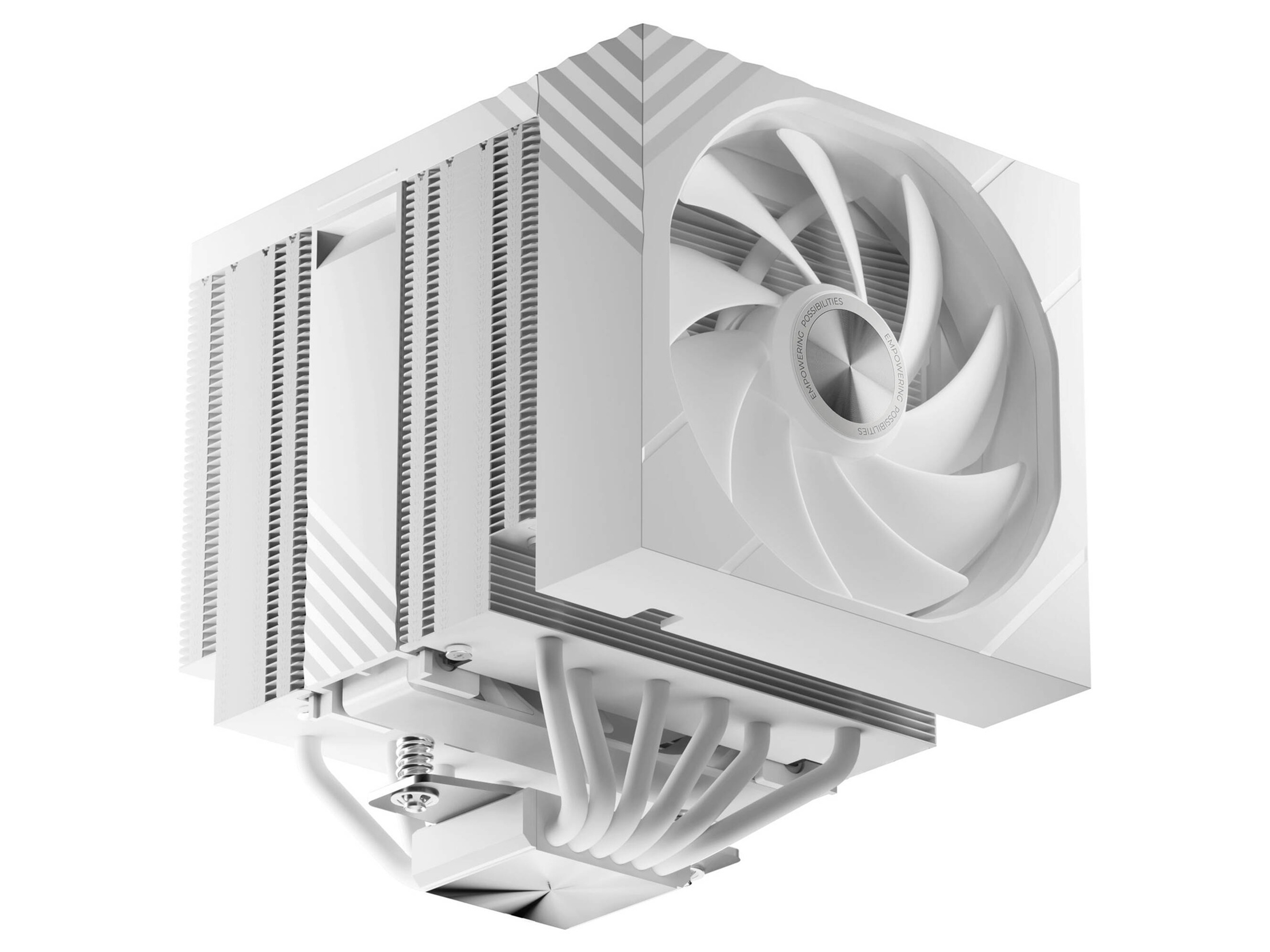 Ftohës për Procesor TRYX TURRIS T620 / Dual Tower / 280W TDP / 6× Heatpipe / 2×120mm PWM Fan / 5" IPS Display / AM4/AM5 / LGA1700/1851 – Bardhë