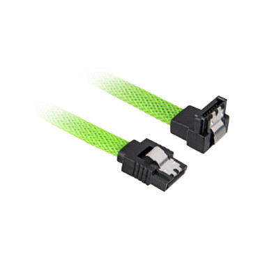 Kabllo Sharkoon SATA III 90° / 0.45m – Gjelbër - 1