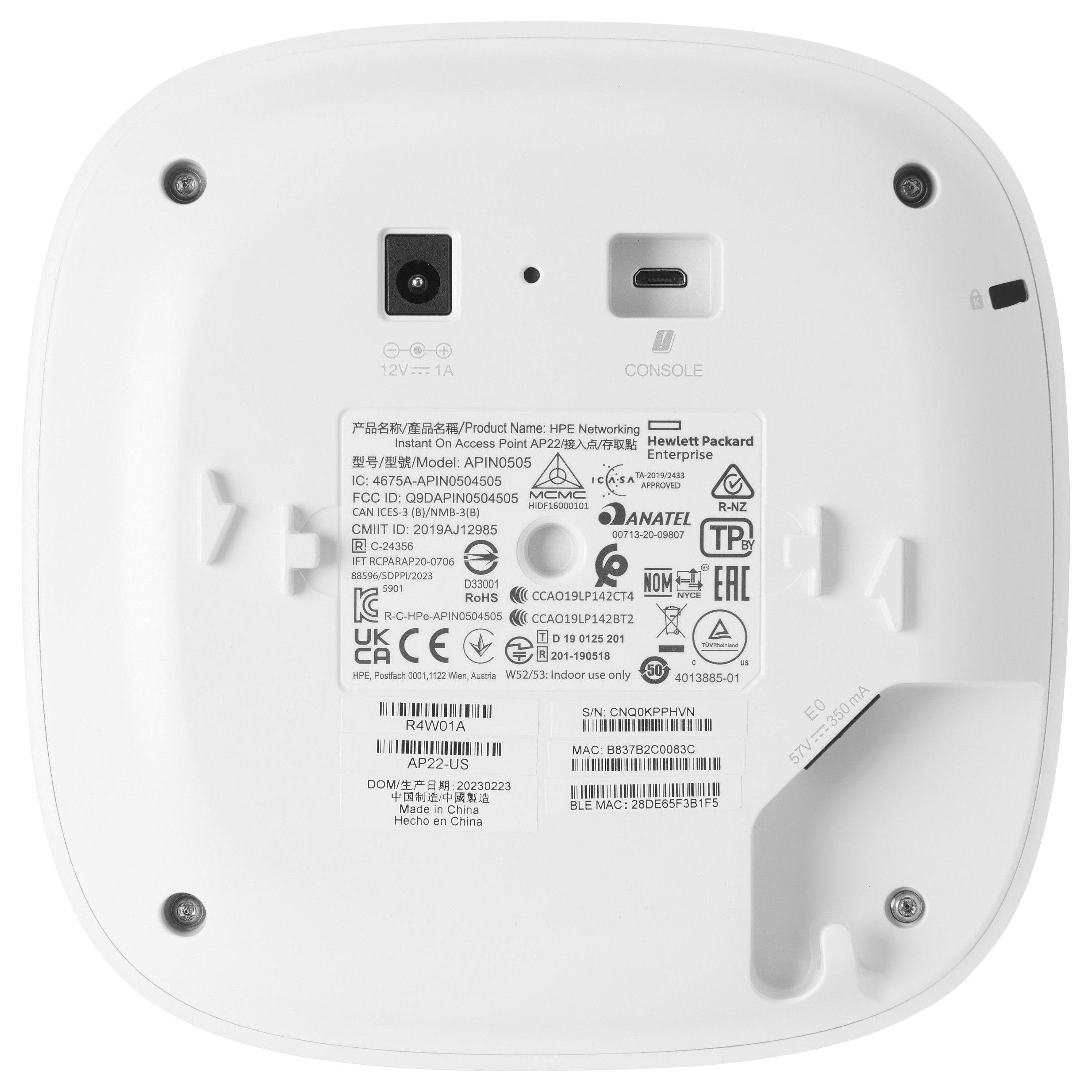 HPE Aruba Networking Networking Instant On Indoor Access Point 2x2 Wi-Fi 6 (RW) AP22 - 3