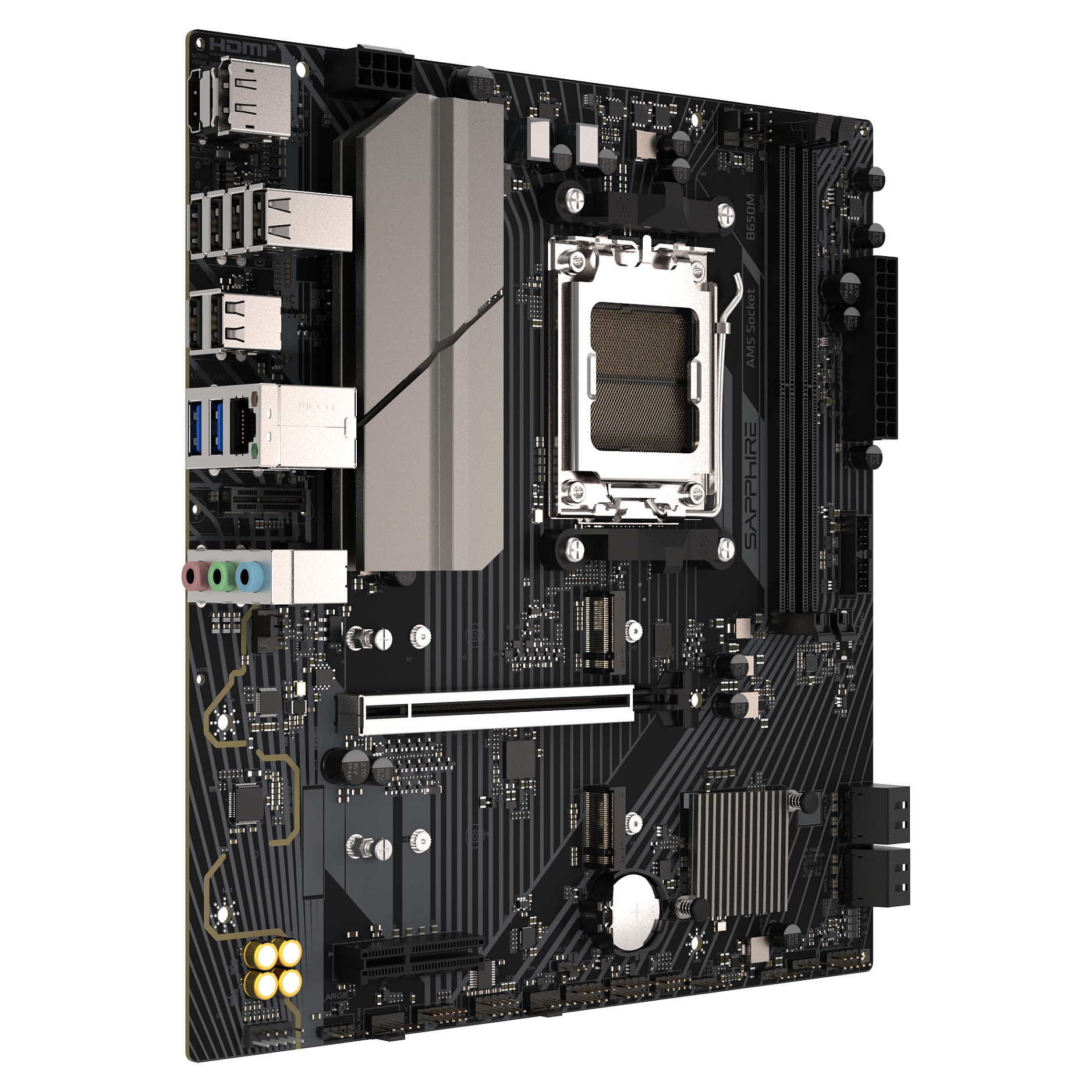 Pllakë Amë AMD AM5 SAPPHIRE B650M-E / DDR5 / MicroATX / HDMI+DP - 2