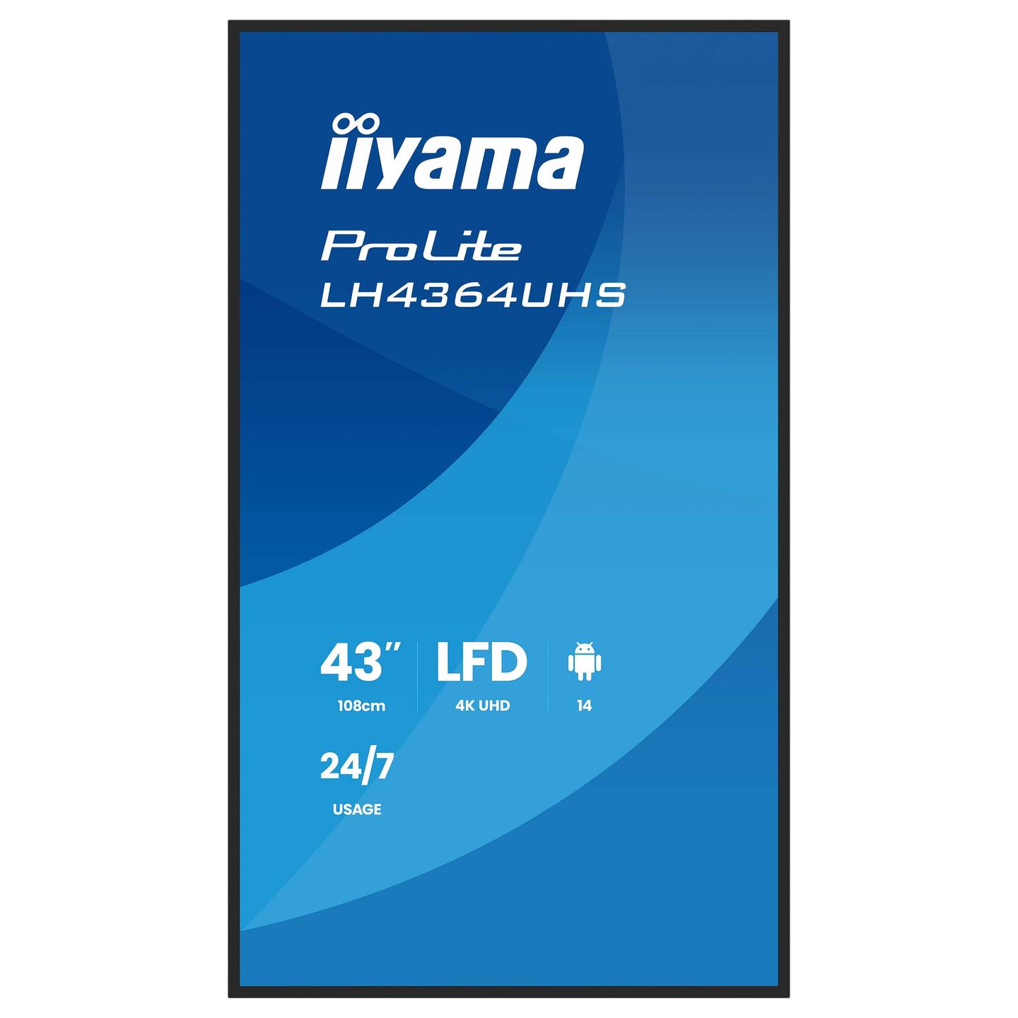 Digital Signage, iiyama ProLite LH4364UHS-B1AG, 43", 4K UHD, VA, Android 14, Wi-Fi, 2xHDMI, USB-C - Zezë - 3