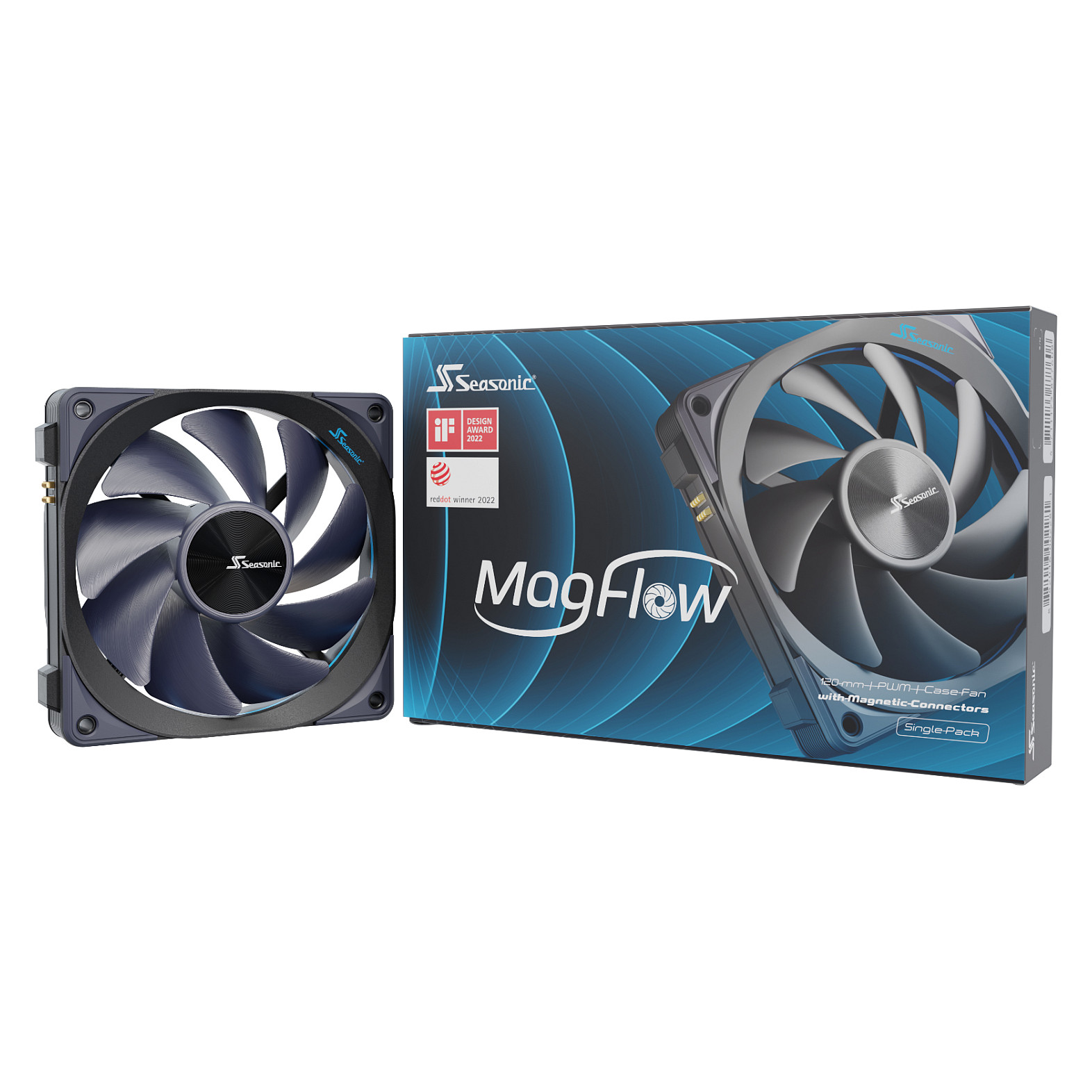 Ftohës për Kasë 120mm Seasonic MagFlow 1225 PWM / 1-Pack – Zezë - 8