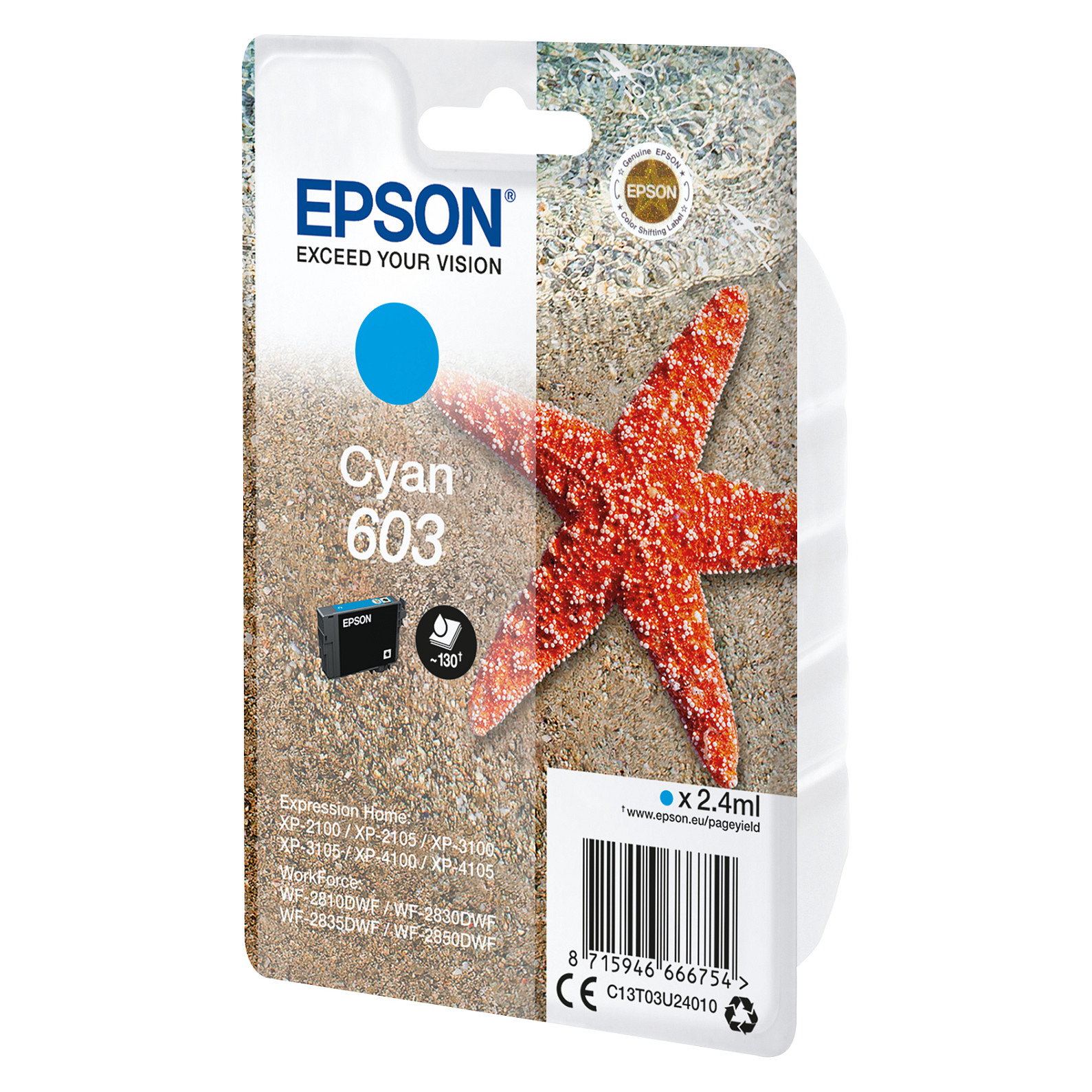 INK Epson 603 Ink Cartridge C13T03U24010 up to 130 pages – Blu - 1