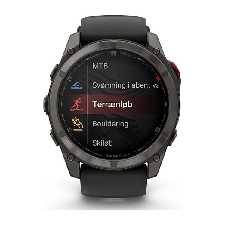 Orë e Mençur Garmin fēnix 8 Pro, 51mm, AMOLED, Sapphire, Titanium, GPS, LTE - Zezë/Hiri - 7