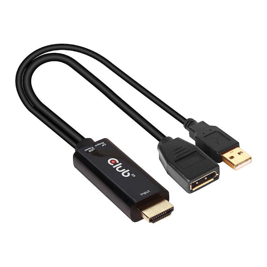 Kabllo DisplayPort Club 3D CAC-1331 / HDMI në DisplayPort / DP 1.2 / 4K 60Hz / Aktiv - Zezë - 1