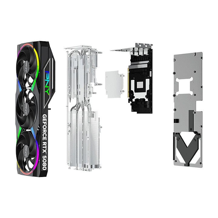 Kartelë Grafike NVIDIA RTX 5080 16GB PNY ARGB OC GDDR7 3Fan - 4