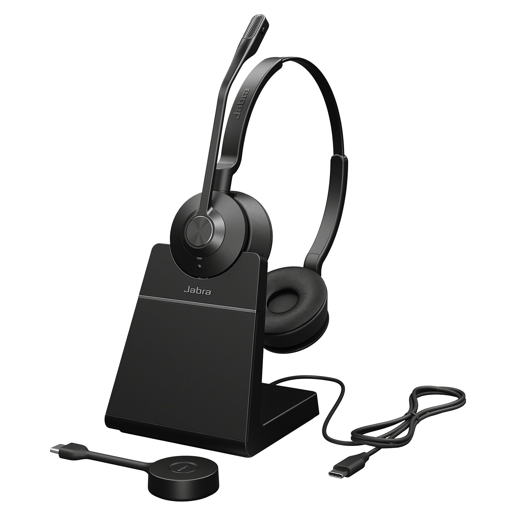 Kufje pa kabllo Jabra Engage 55 / USB-C UC Stereo / DECT / Stand - Zezë/Titanium