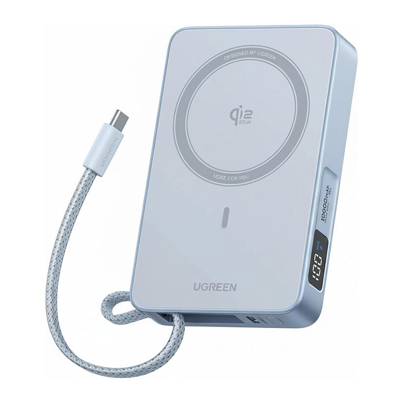 Power Bank UGREEN MagFlow PB773 / 10000mAh / Qi2 / MagSafe / USB-C 30W / Wireless 25W - Argjend