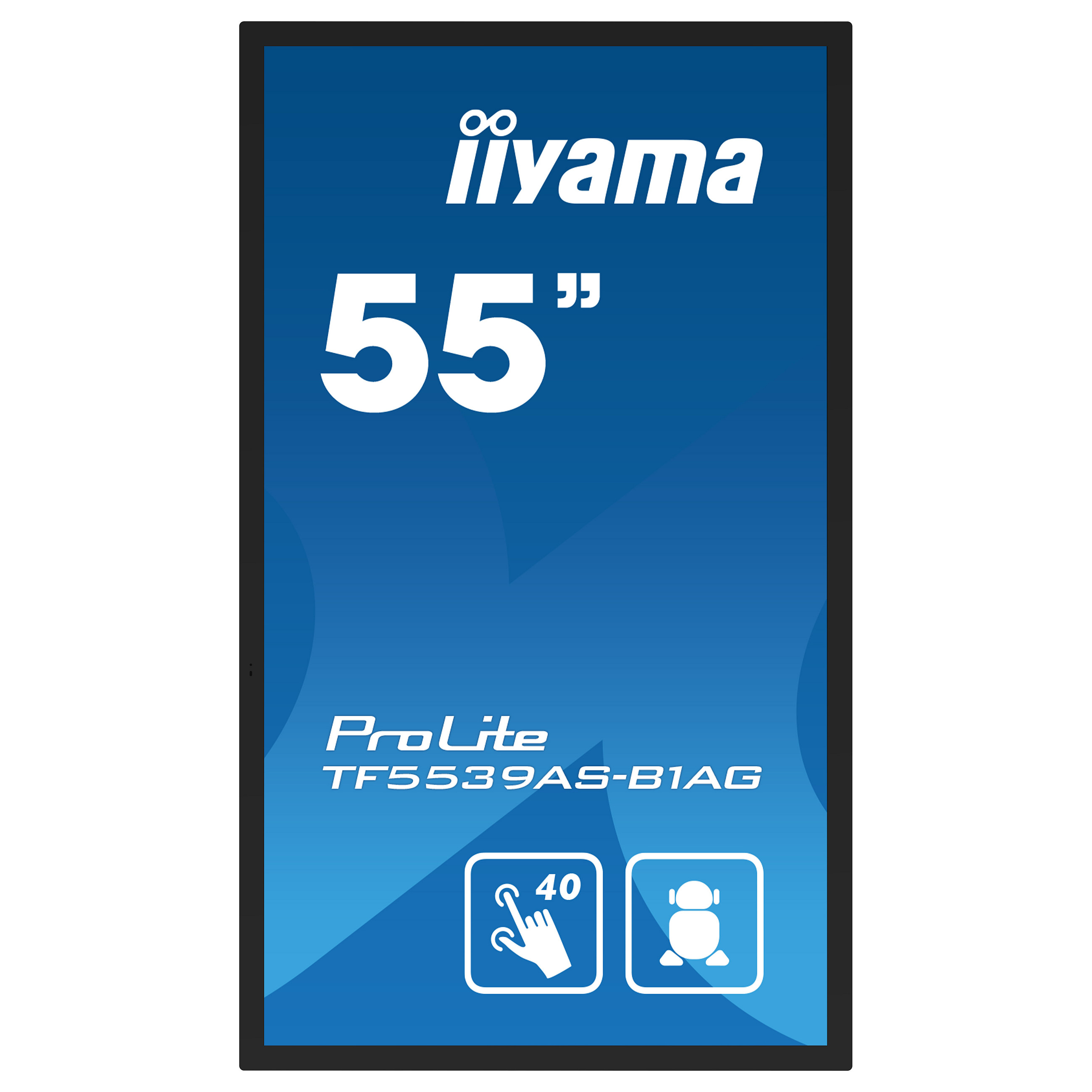 Ekran Interaktiv IIYAMA TF5539AS-B1AG / 54.6"/ 4K Ultra HD LED Multi Touch / 60Hz / 8ms / HDMI+DP - Zezë - 3