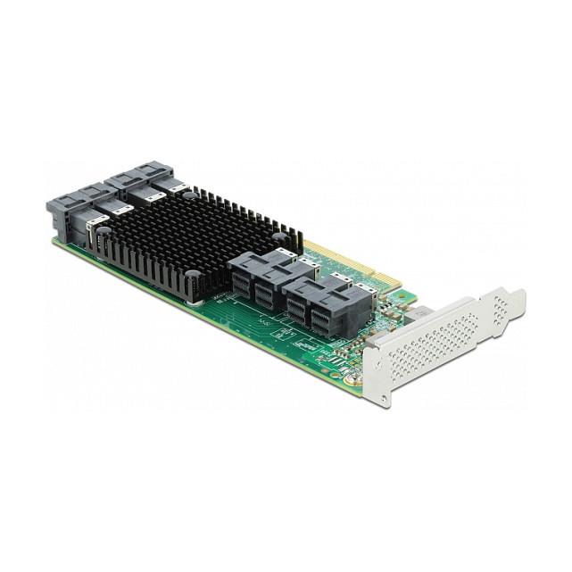 Kartë Zgjerimi PCI Express Delock 90504 / PCIe 3.0 x16 / 8x SFF-8643 / NVMe / Low Profile / Broadcom PEX8749 / 32Gbps