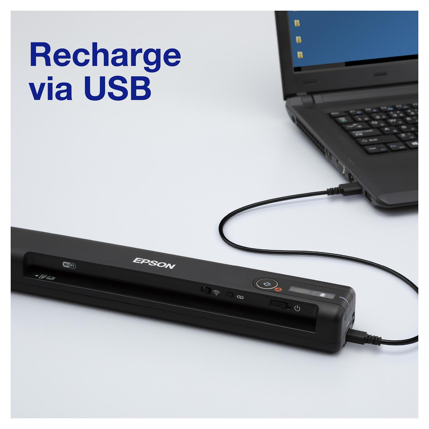 Skaner Dore Epson WorkForce ES-60W / 600x600 DPI / CIS / Wi-Fi / A4 / 300 Faqe/Ditë - Zezë  - 9