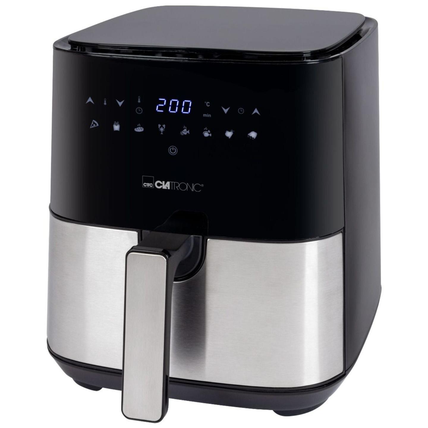 Fryer Clatronic FR 3782 H / 5L / 1450W / 8 Programe / 80–200°C / LED Display / Sensor Touch / 360° Air Flow – Zezë/Çelik Inoks - 1