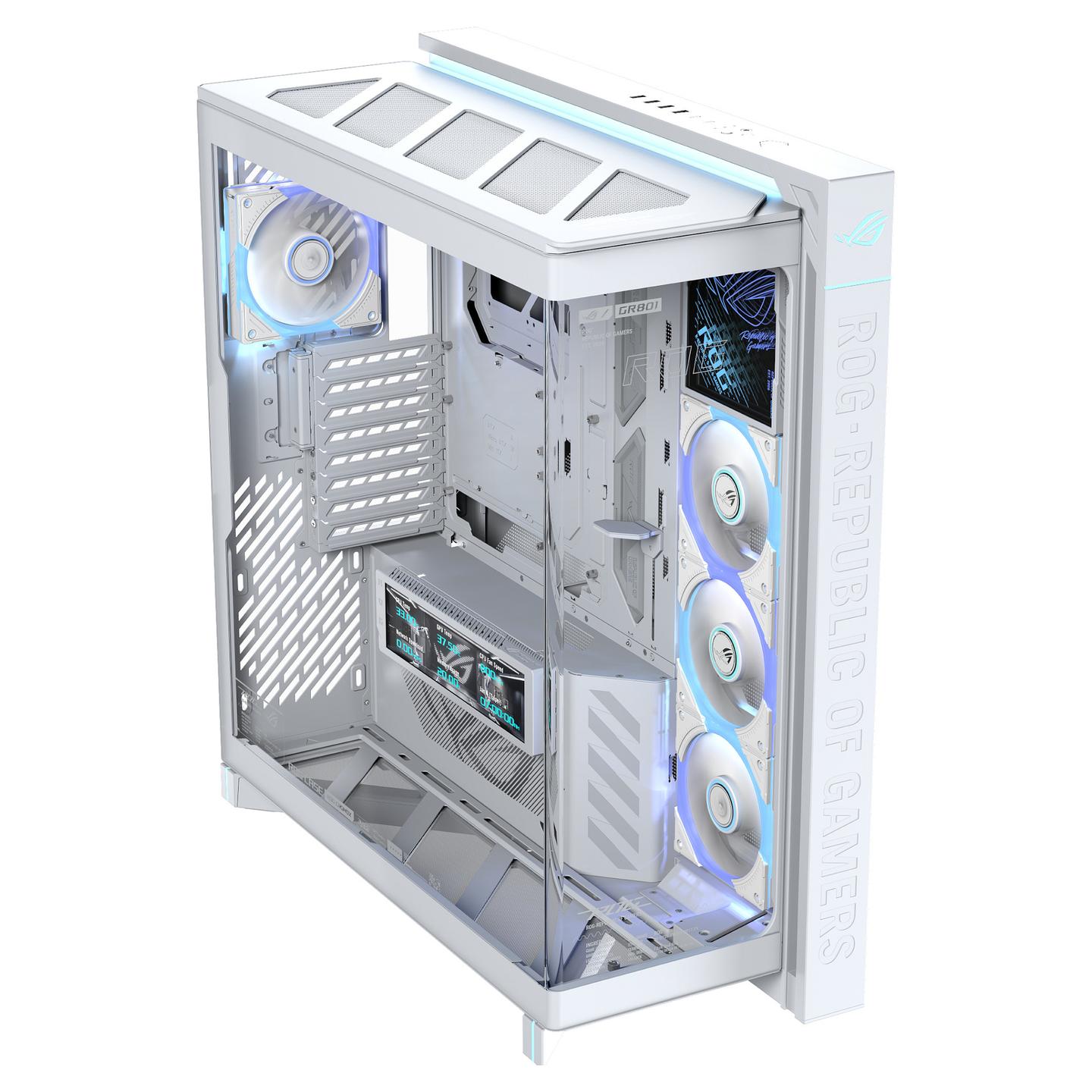 Kasë ASUS ROG CRONOX GR801, Curved Tempered Glass, ARGB - Bardhë - 2