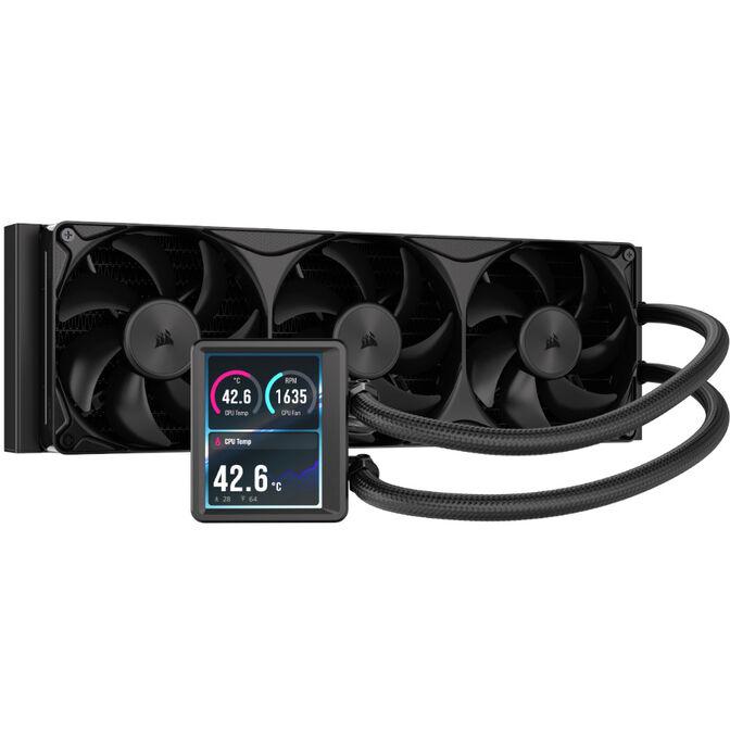 Ftohës për Procesor Corsair NAUTILUS II 360 RS LCD, 360 mm, AIO, Ekran LCD, 3 Ventilatorë 120 mm, 420–2100 RPM, PWM – Zezë