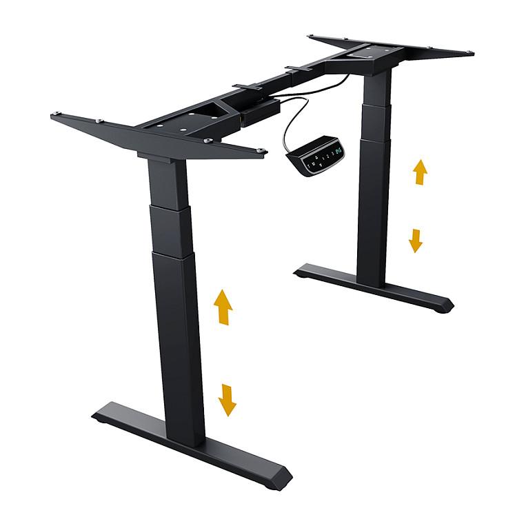 Kornizë për Tavolinë ICY BOX IB-EW206B-T, Elektrike, 2 Motorë, 125kg, 62–128cm, 100–165cm - Zezë