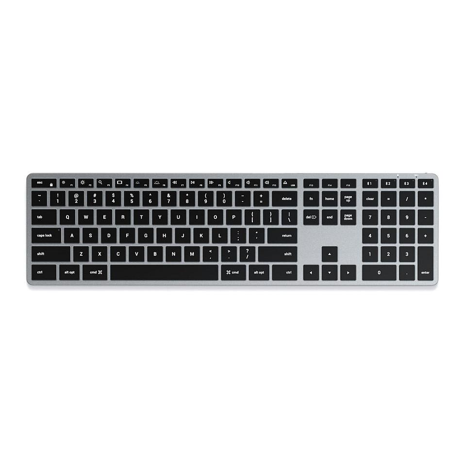 Tastierë Pa kabllo Satechi Slim X3 / Full-Size / QWERTZ Gjerman / Bluetooth / 4 Paisje / USB-C - Zezë/Hiri - 1