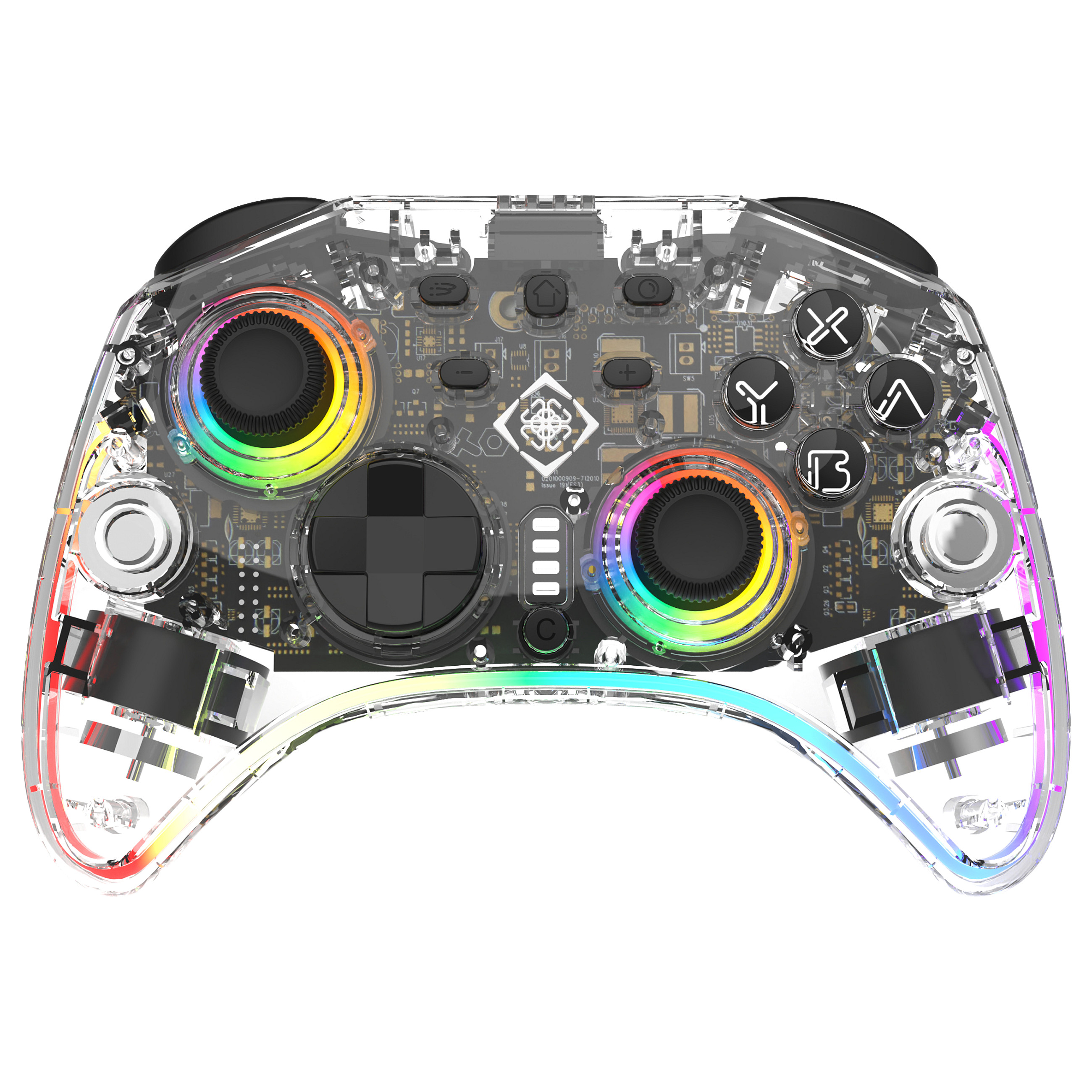 Kontroller Gaming Deltaco GAM-198-T / Wireless + USB-C / Nintendo Switch / Turbo - Transparent