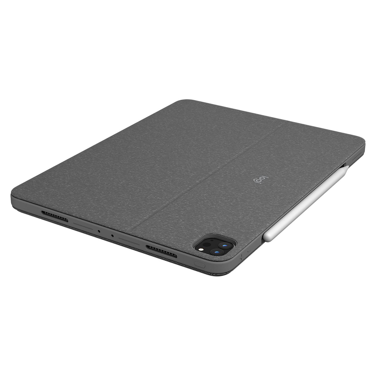 Tastierë ergonomike me mbështjellëse Logitech Combo Touch për iPad Pro 12.9", trackpad, taste me ndriçim, Smart Connector, QWERTZ zvicerane – Gri - 3