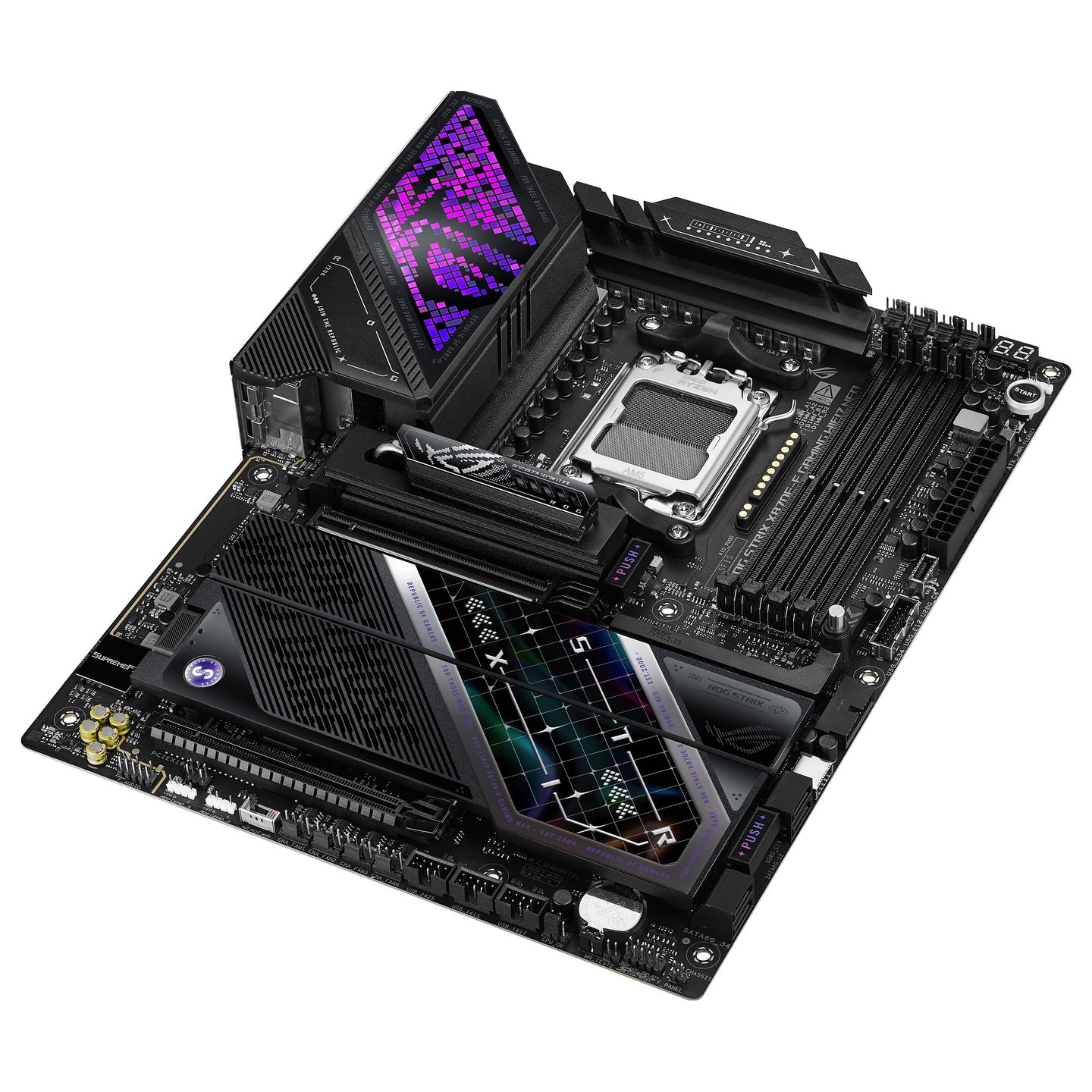 Pllakë Amë ASUS ROG STRIX X870E-E GAMING / AMD AM5 / X870E / DDR5 / ATX / Wi-Fi 7 / 5GbE LAN - 8