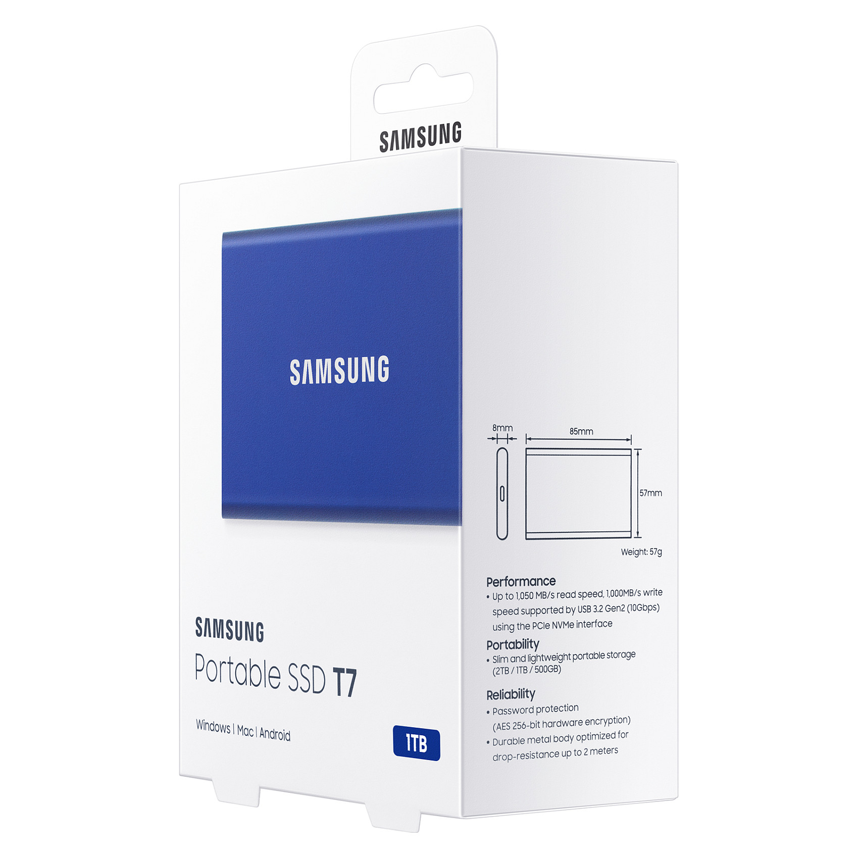 SSD e Jashtme 1TB Samsung Portable T7 USB 3.2 Gen2 Blu - 11