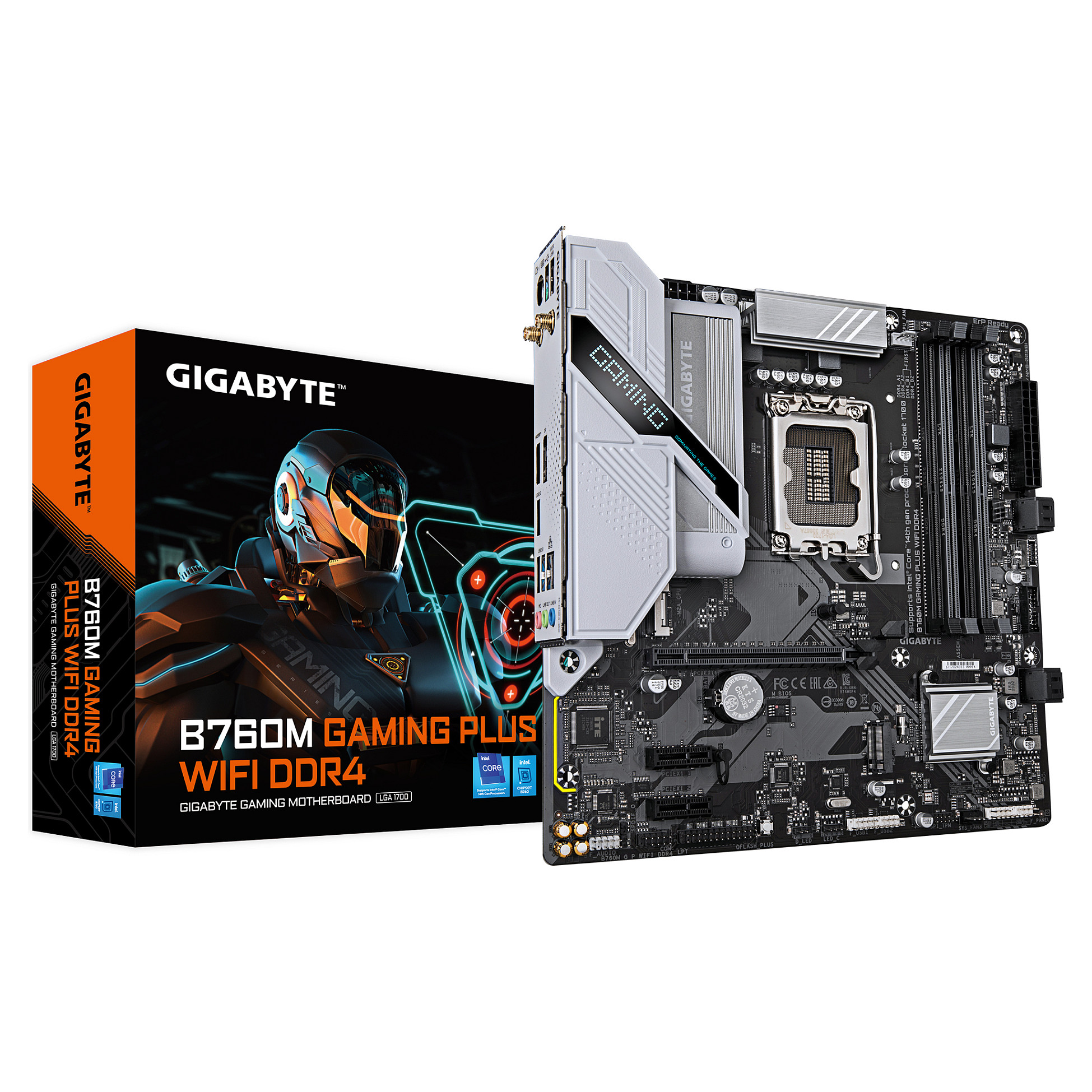Pllakë Amë GIGABYTE B760M GAMING PLUS WIFI DDR4 / Intel LGA1700 / B760 / DDR4 / Micro ATX / Wi-Fi 6 / Gigabit LAN
