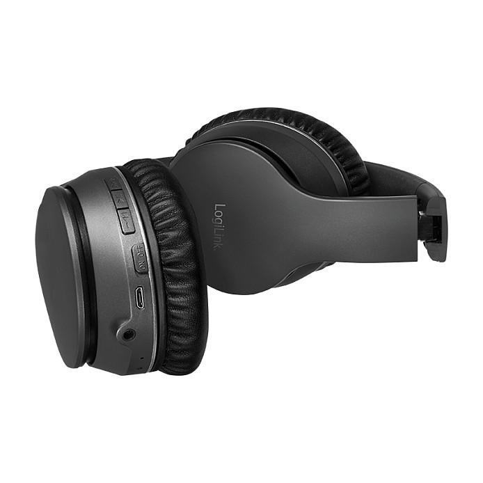 Kufje pa kabllo LogiLink BT0053 / On-Ear / Bluetooth 5.0 / ANC / 40 mm / 15 orë – Zezë - 4