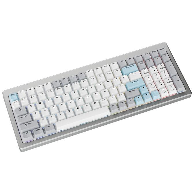 Tastierë Gaming Ducky Cushion 98, 96%, Mekanike, Wireless & Wired, Shush Green, RGB, Hot-Swap, US-Layout - Argjend - 2