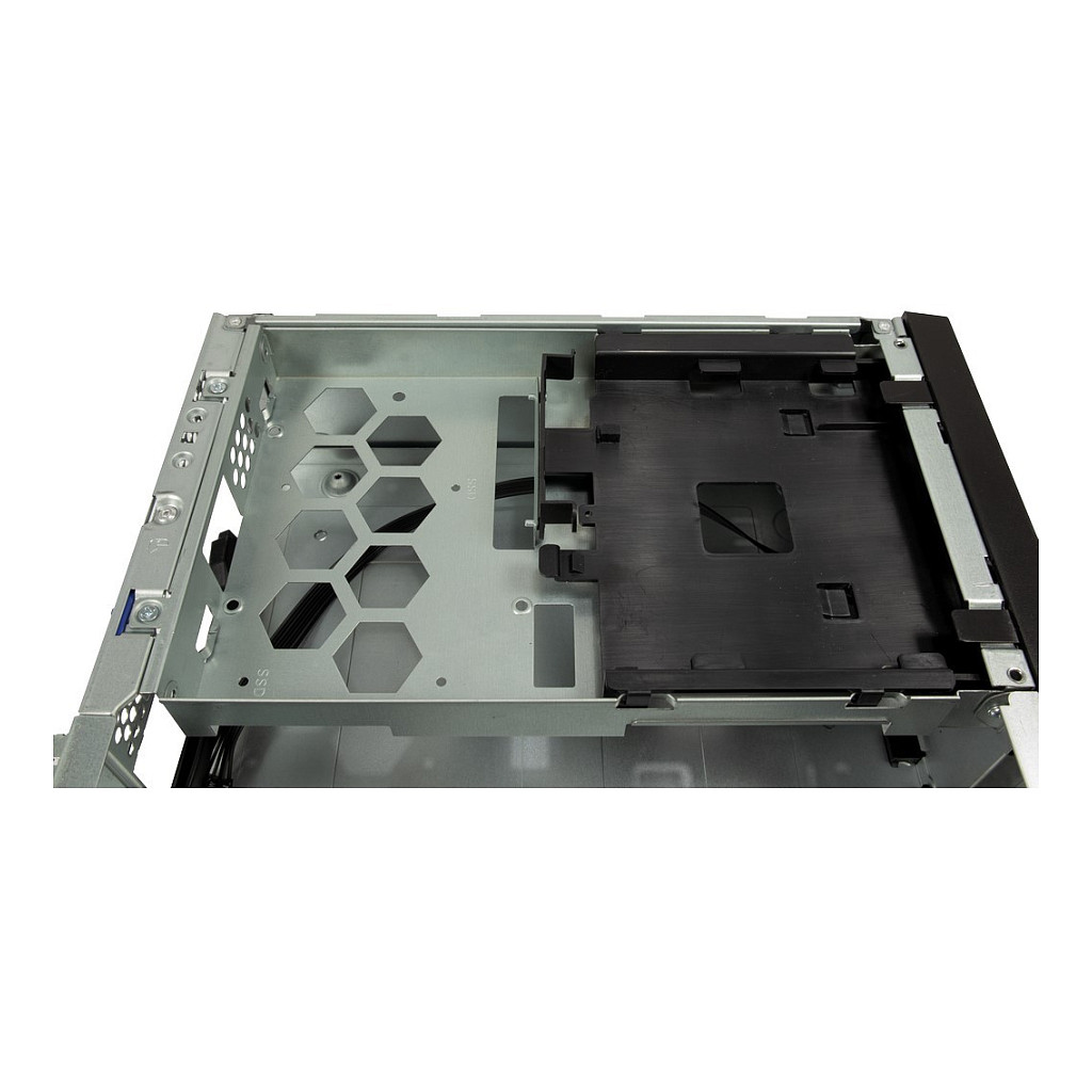 Kasë PC Inter-Tech S-331 / Desktop / 8.3L / Micro-ATX + Mini-ITX / Slim DVD / Low-Profile GPU - Zezë - 8