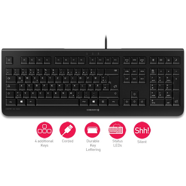 Tastierë Me kabllo Cherry KC 1000 Corded Keyboard / Spanish Layout - Zezë - 5