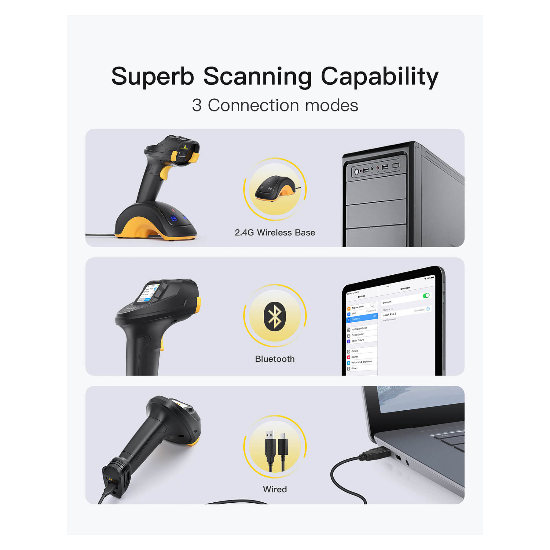 Skaner Inateck Pro 8 Barcode - Zezë - 4
