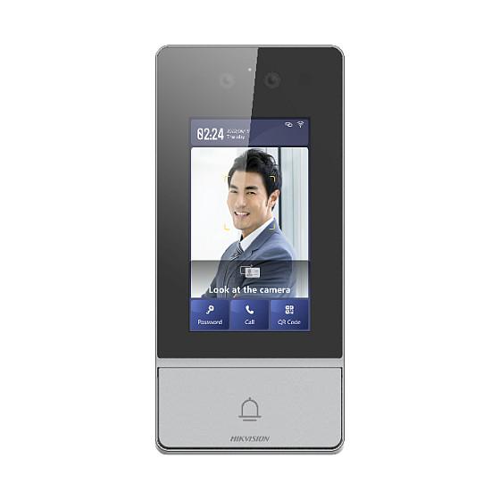 Interkom IP Hikvision DS-KV9503-WBE1, 2 × 2MP, Ekran IPS 4.3" Touch, Njohje e Fytyrës, RFID, Wi-Fi, PoE, IP65, IK08