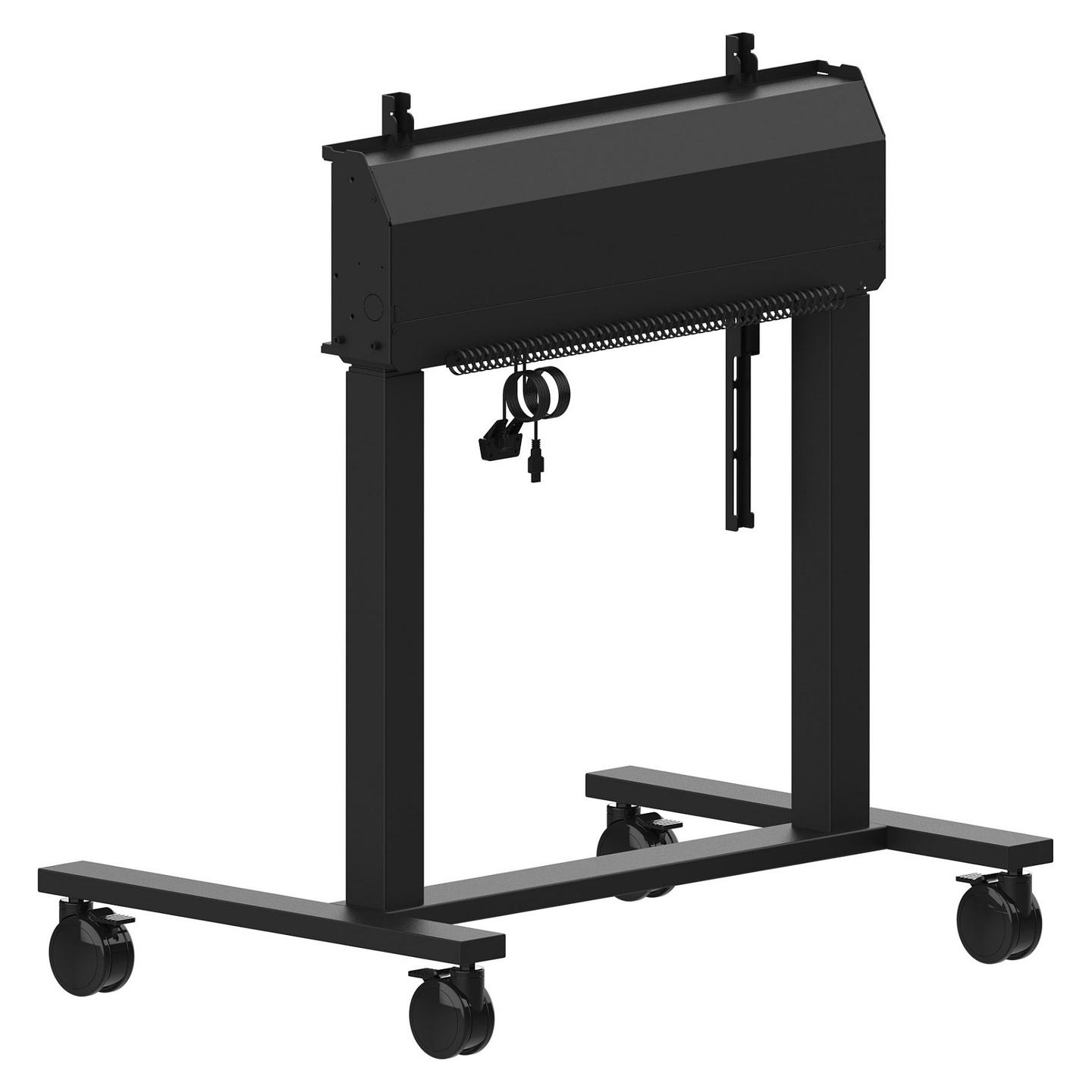 Mbajtëse për Monitor iiyama / 55″–105″ / deri në 120 kg / Elektrike / Rregullim Lartësie 950 mm / me Rrota - Zezë - 17
