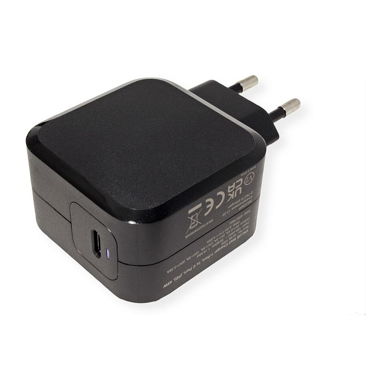 Adapter VALUE 19.99.1095 / 45W / 1x USB-C PD / Euro Plug / Universal – Zezë - 3