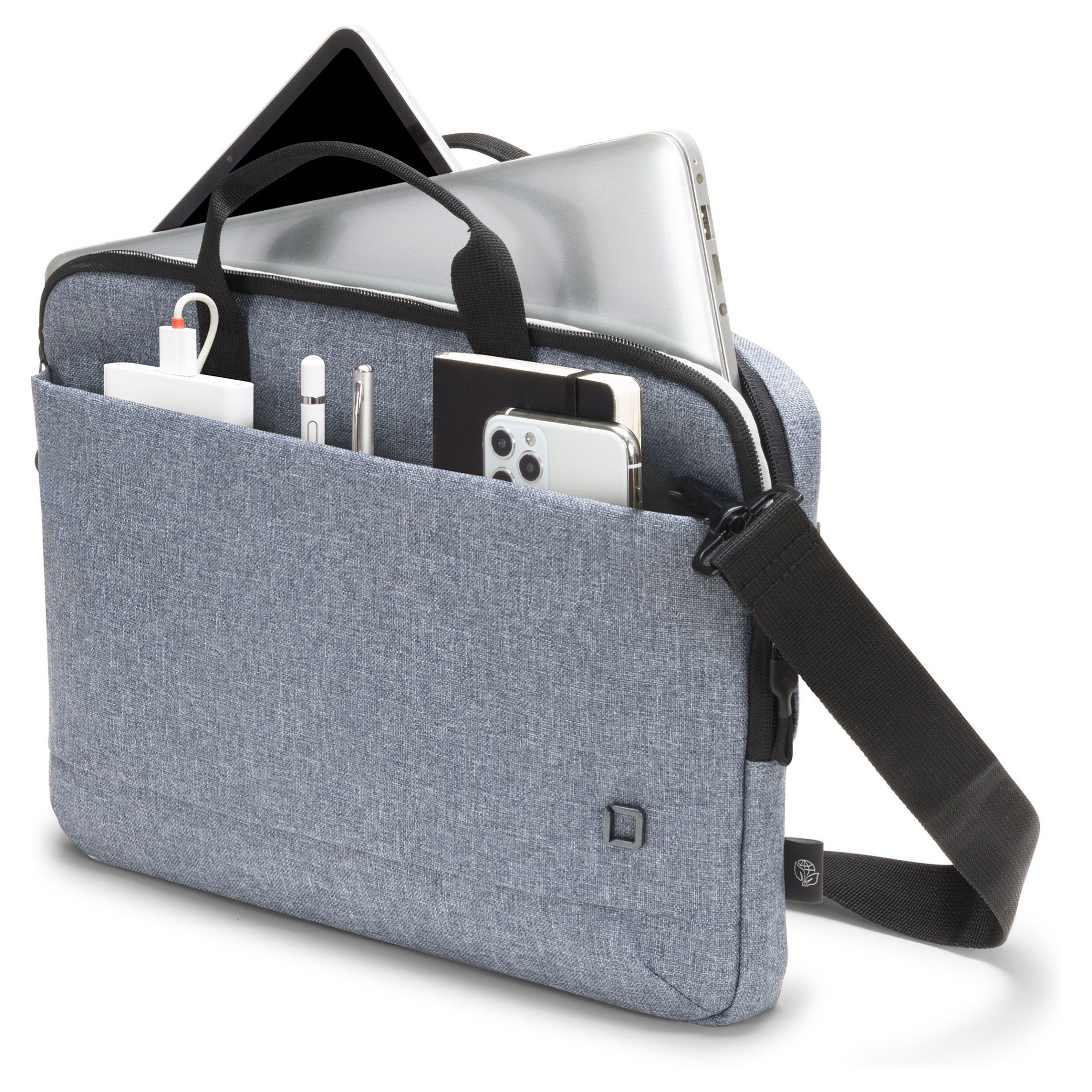 Çantë për laptop DICOTA Eco MOTION D31872-RPET / Briefcase / 14-15.6" / RPET Polyester / HDF Padded Laptop Compartment / Tablet Compartment / Water-Repellent - Gri - 6