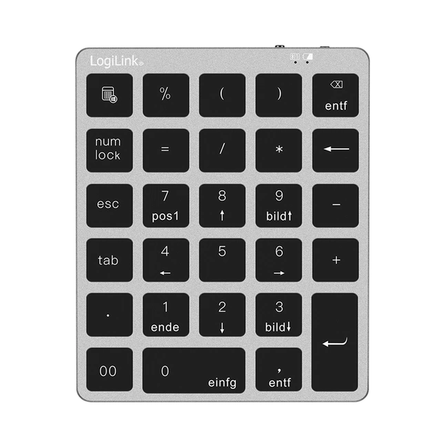 Tastierë Pa kabllo LogiLink ID0212 / 28 Taste / Scissor Switch / Bluetooth / USB-C - Hiri