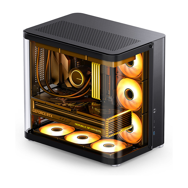 Kasë PC Jonsbo TK-2 2.0 / Midi Tower / ATX / Tempered Glass - Zezë - 5
