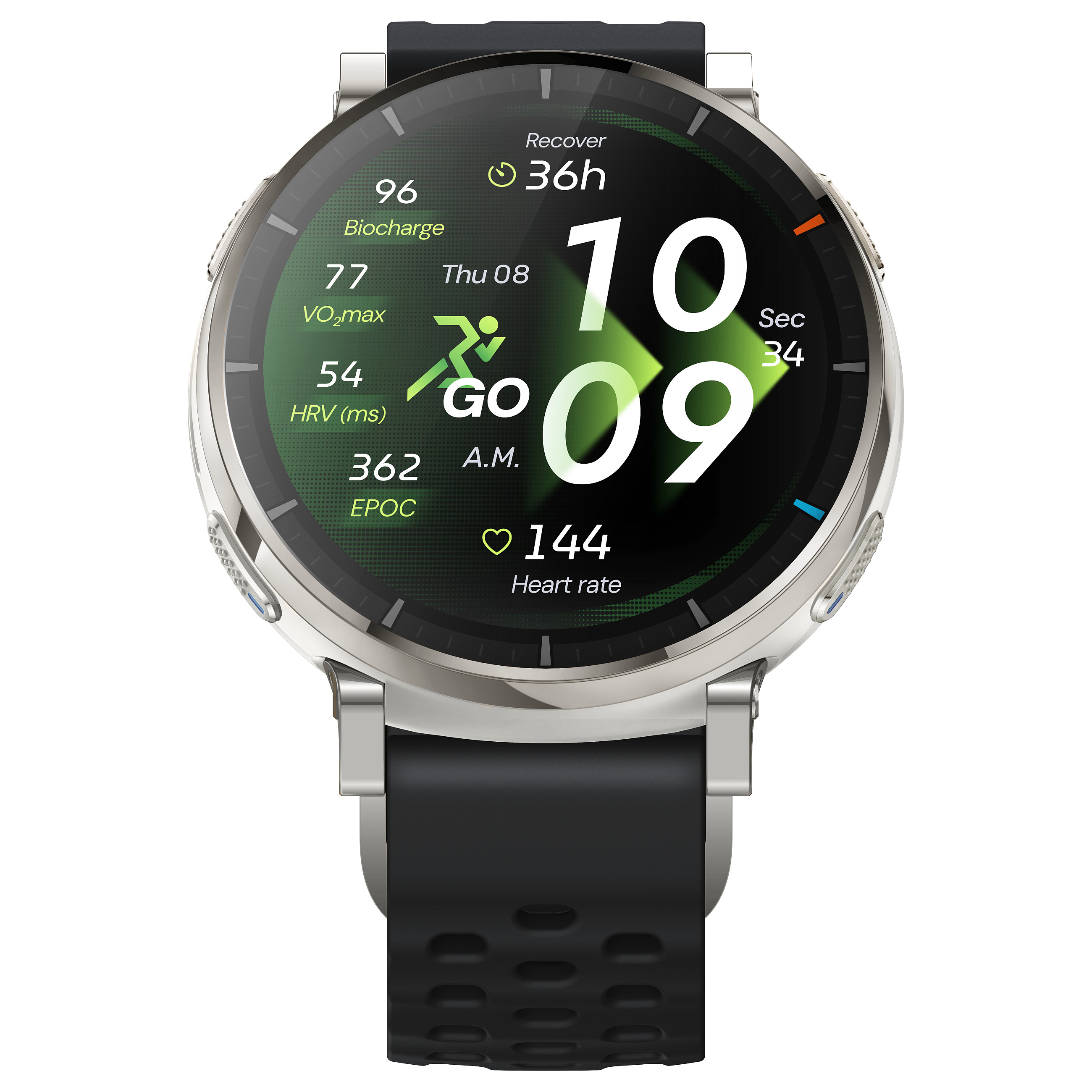 Orë e Mençur Amazfit Active 3 / GPS / Bluetooth / Rrahjet e Zemrës / SpO₂ / Monitorim i Gjumit - Argjendtë - 2